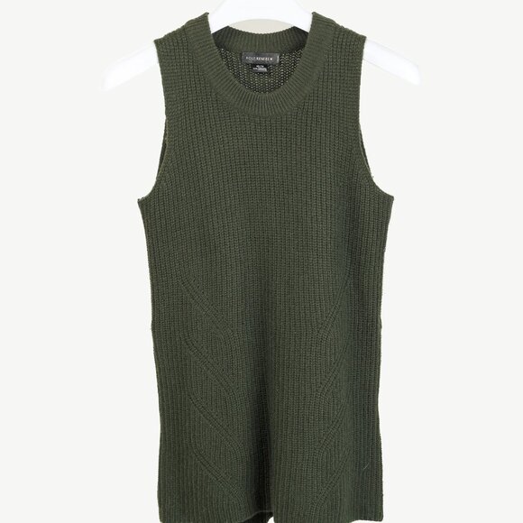 Holt Renfrew Green Cashmere Side-Zipper Sweater Vest - Picture 1 of 9